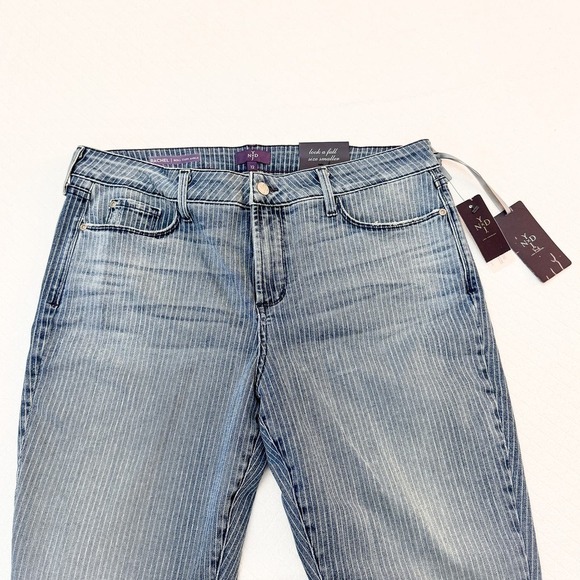 NYDJ Rachel Roll Cuff Ankle Pinstriped Denim Jeans Size 12 NWT - Picture 9 of 10